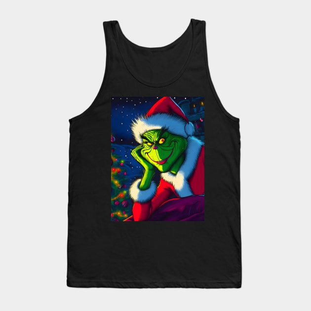 Whimsical Holidays: Grinch-Inspired Artwork and Festive Delights Tank Top by insaneLEDP